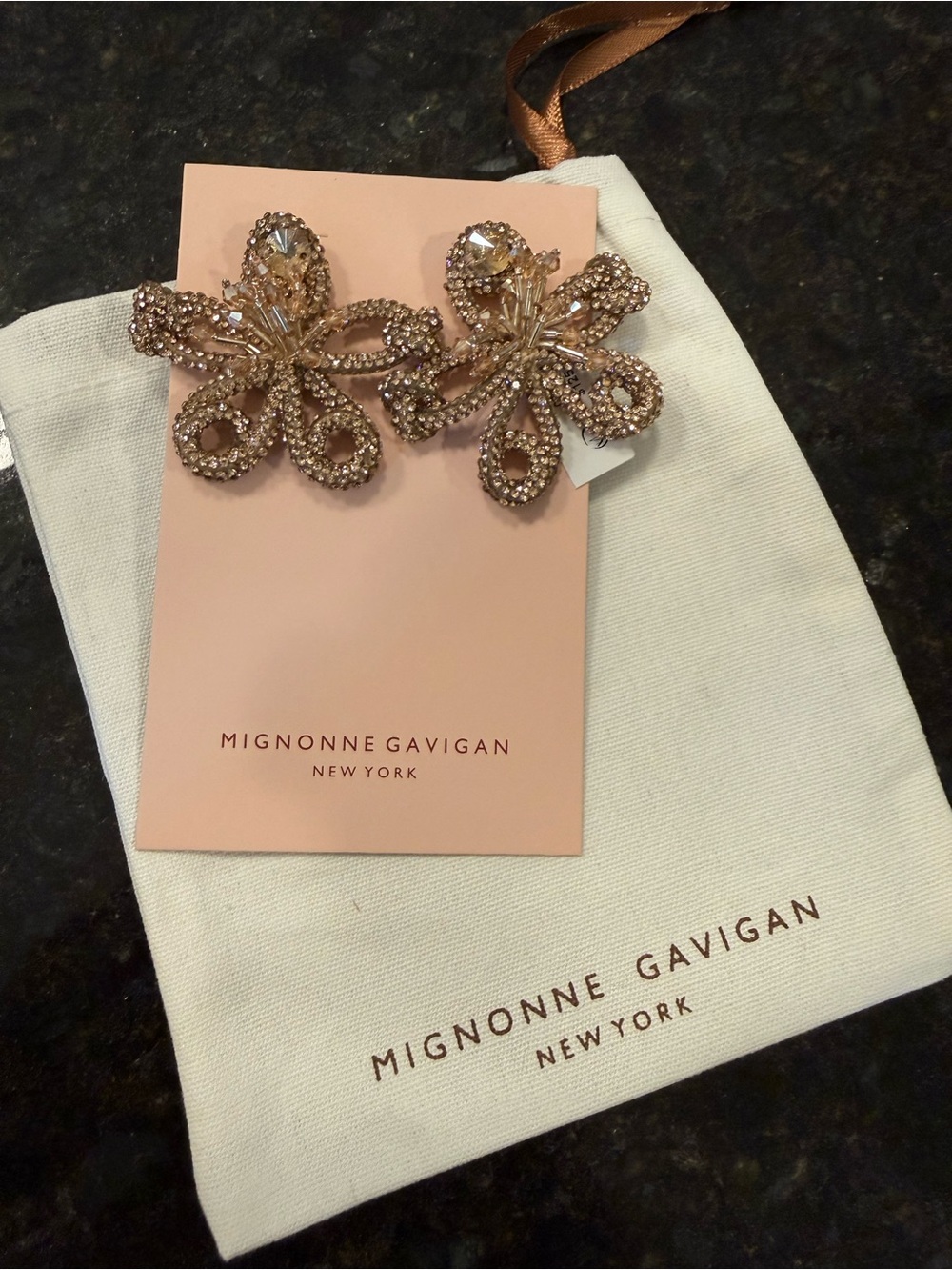 Mignonne Gavigan Brenda Luxe Rose Gold Crystal Floral Earrings